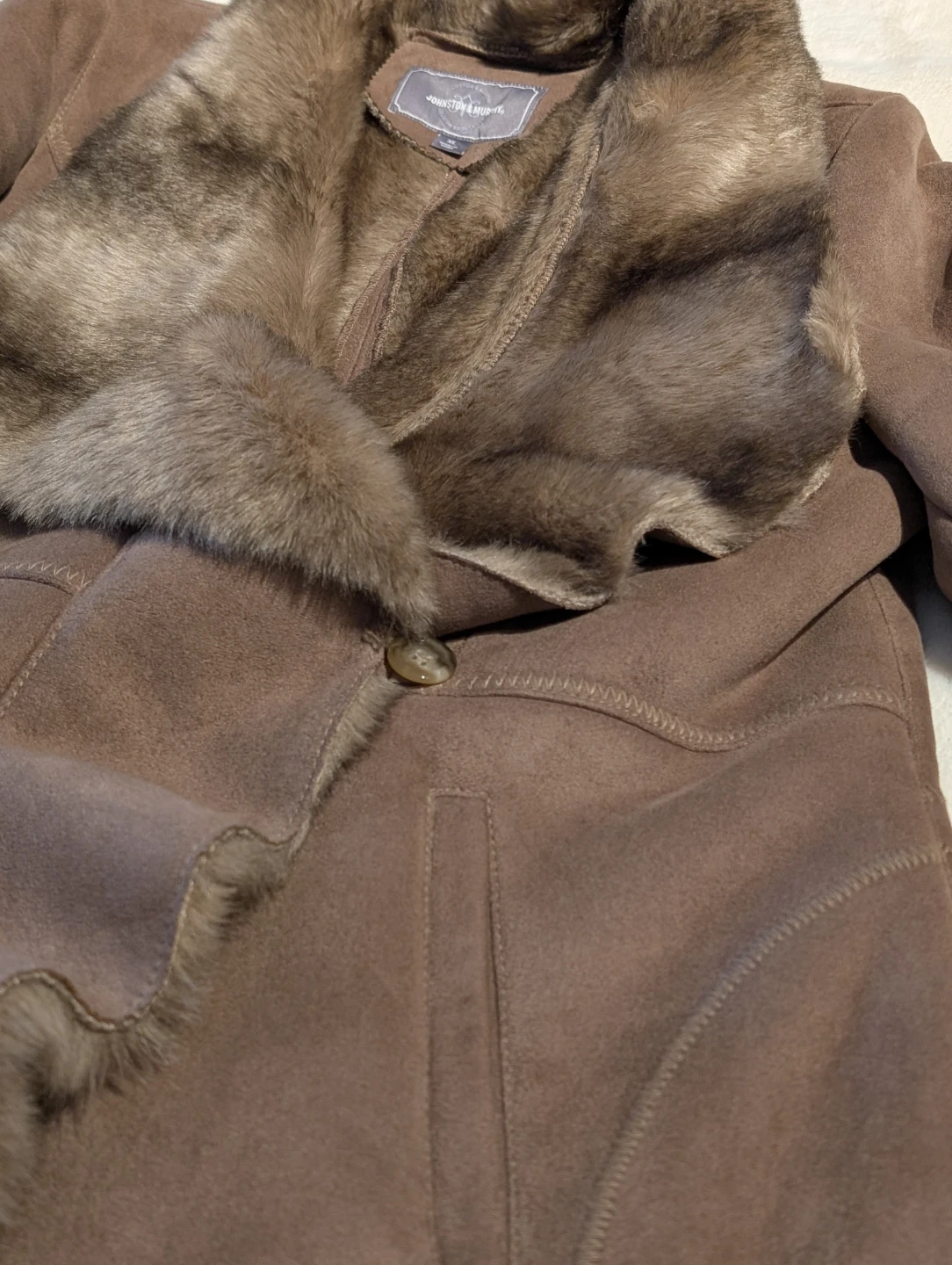 Johnston & Murphy Faux Fur Lined Suede Coat - XL - photo 5