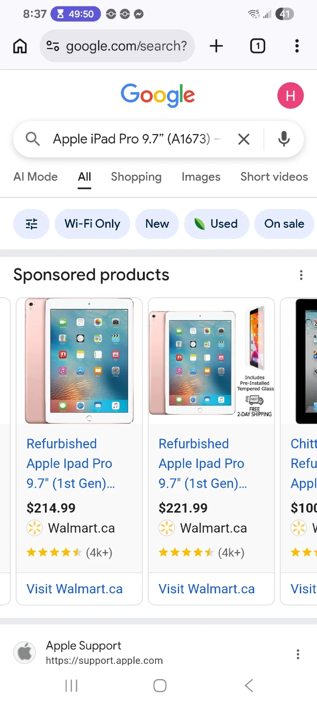 Apple iPad Pro 9.7” (A1673) – 128GB – Silver