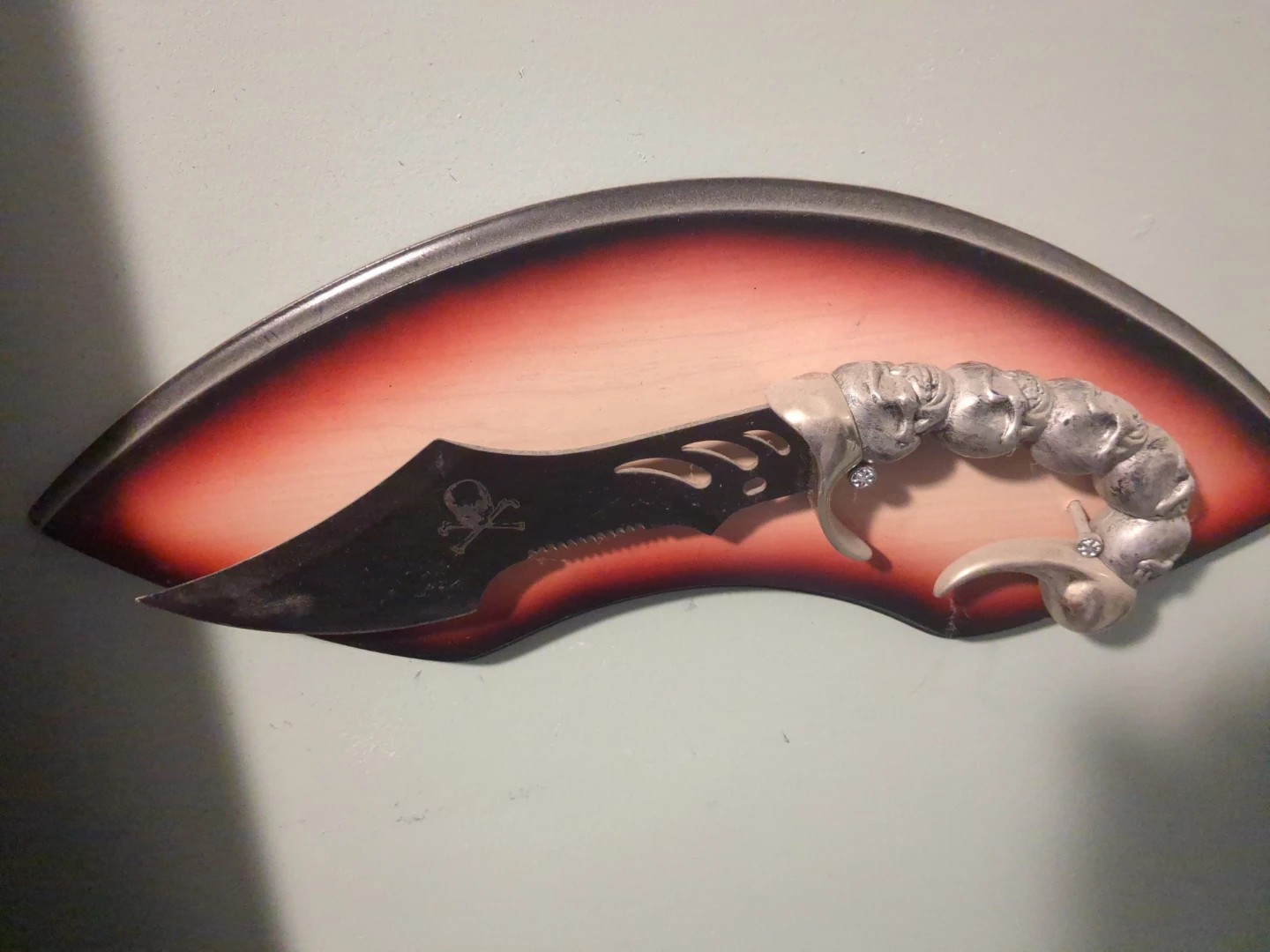 Decorative Knife with Skull Handle and Display