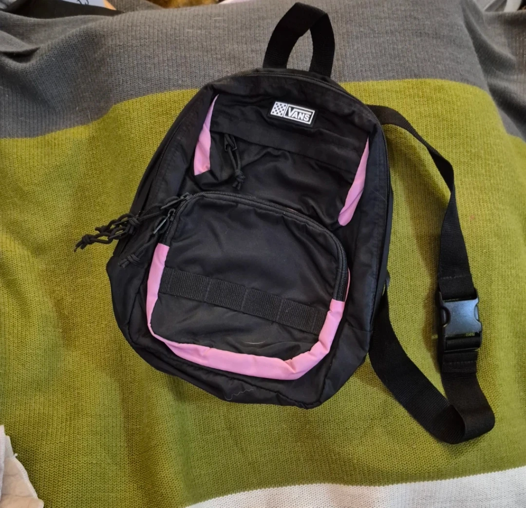 Vans Black Pink Mini Sling Backpack