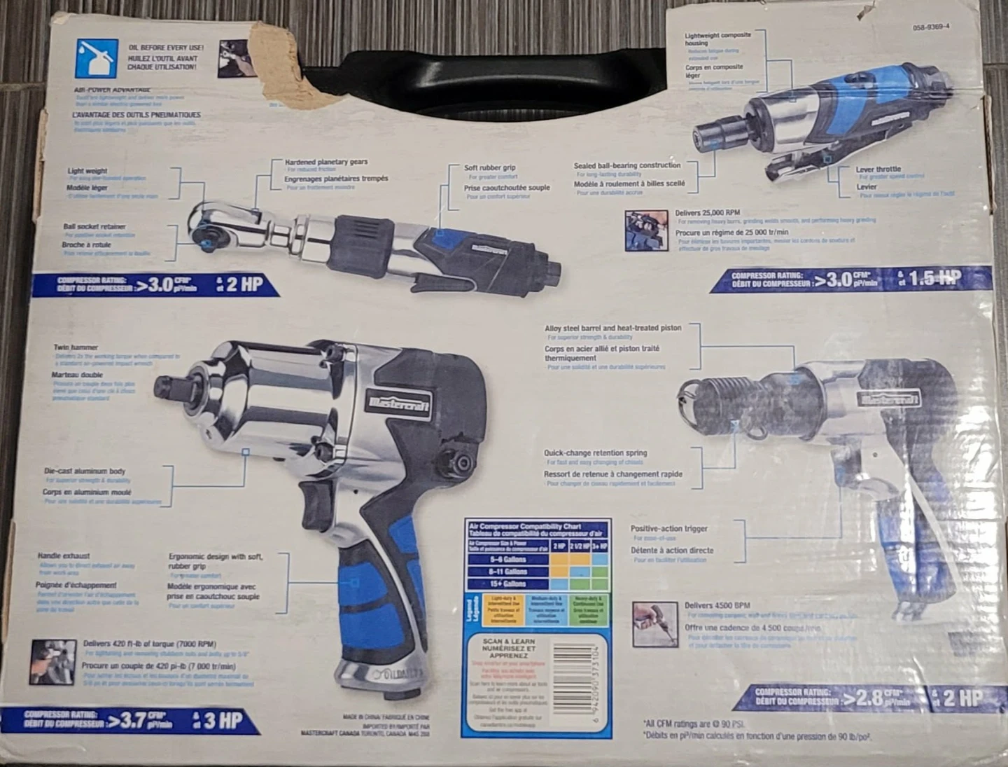 Mastercraft Air Tool Combo Kit with Accessories