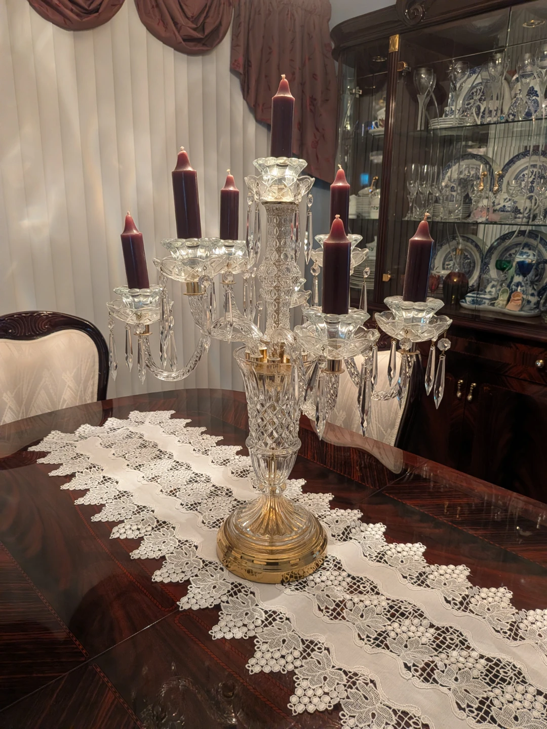 Glass candlelabra