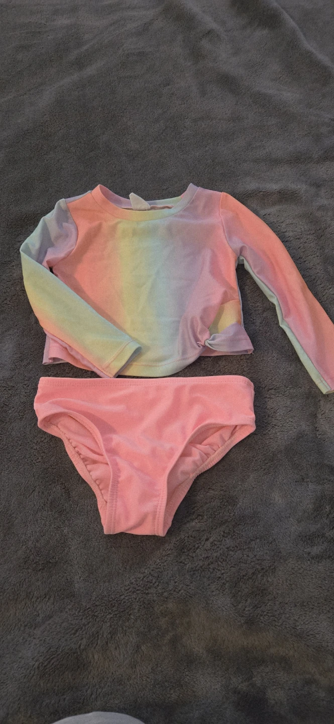 Baby Gap Rainbow Rash Guard Swimsuit Set Toddler 18-24 Months