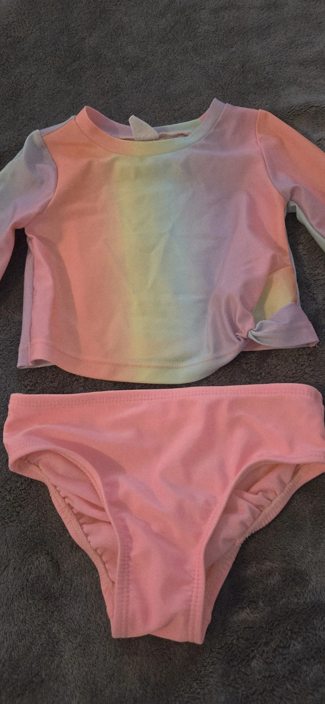 Baby Gap Rainbow Rash Guard Swimsuit Set Toddler 18-24 Months - photo 3