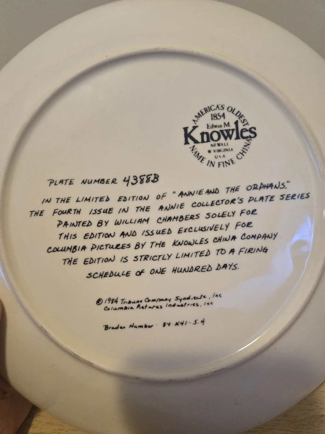 Knowles "Annie and the Orphans" Collector Plate - photo 2