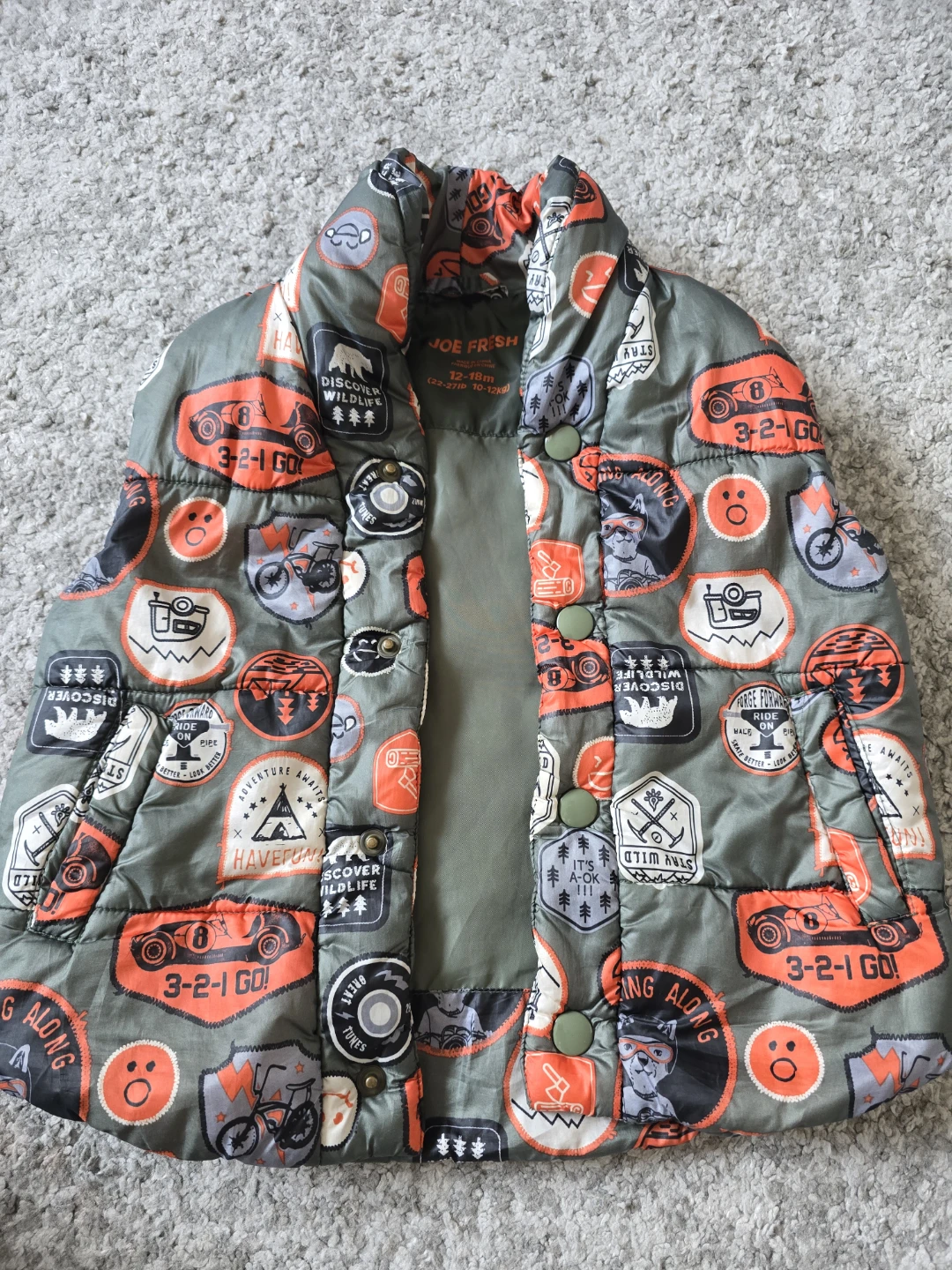 Joe Fresh Puffer Vest - 12-18 Months
