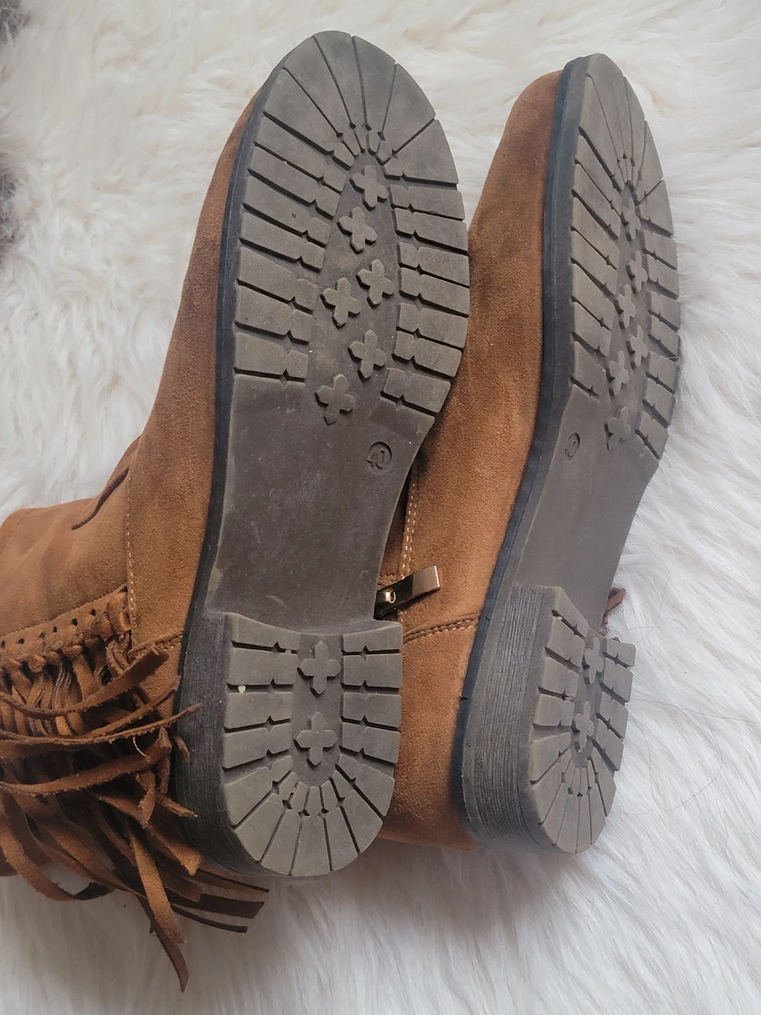 Brown Suede Fringe Ankle Boots - photo 3