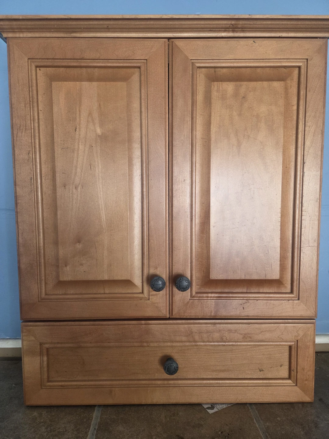 Wooden Vanity Cabinet with Sink and Faucet and wall cabinet - photo 2