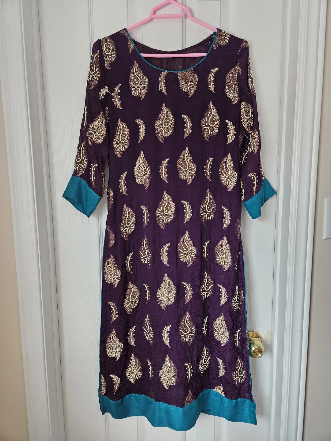 Purple and Blue Pakistani women's suit