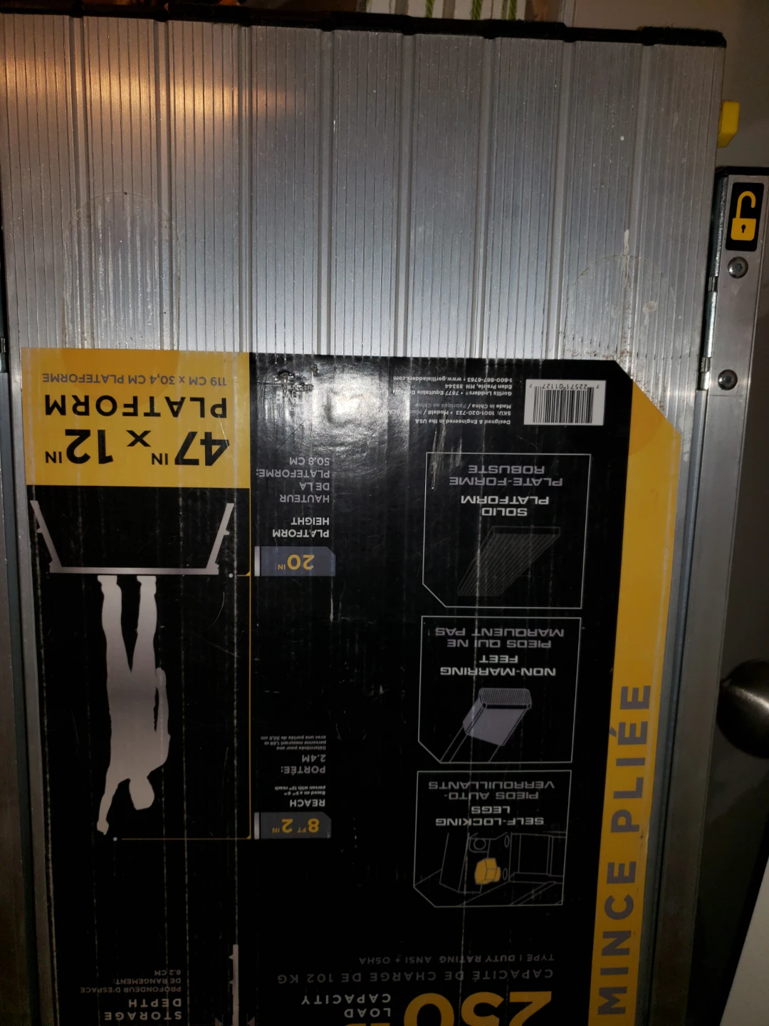 GRIP LADDERS Slim Fold 47" x 12" Aluminum Platform