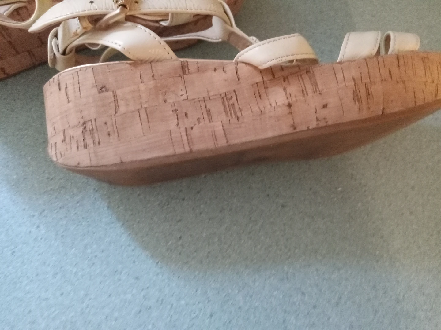 Michael Kors Beige Leather Platform Wedge Sandals - photo 4