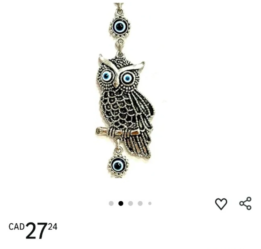 (NEW) Owl Evil Eye Wall Hanging Decor  (8.5 inches) - photo 5
