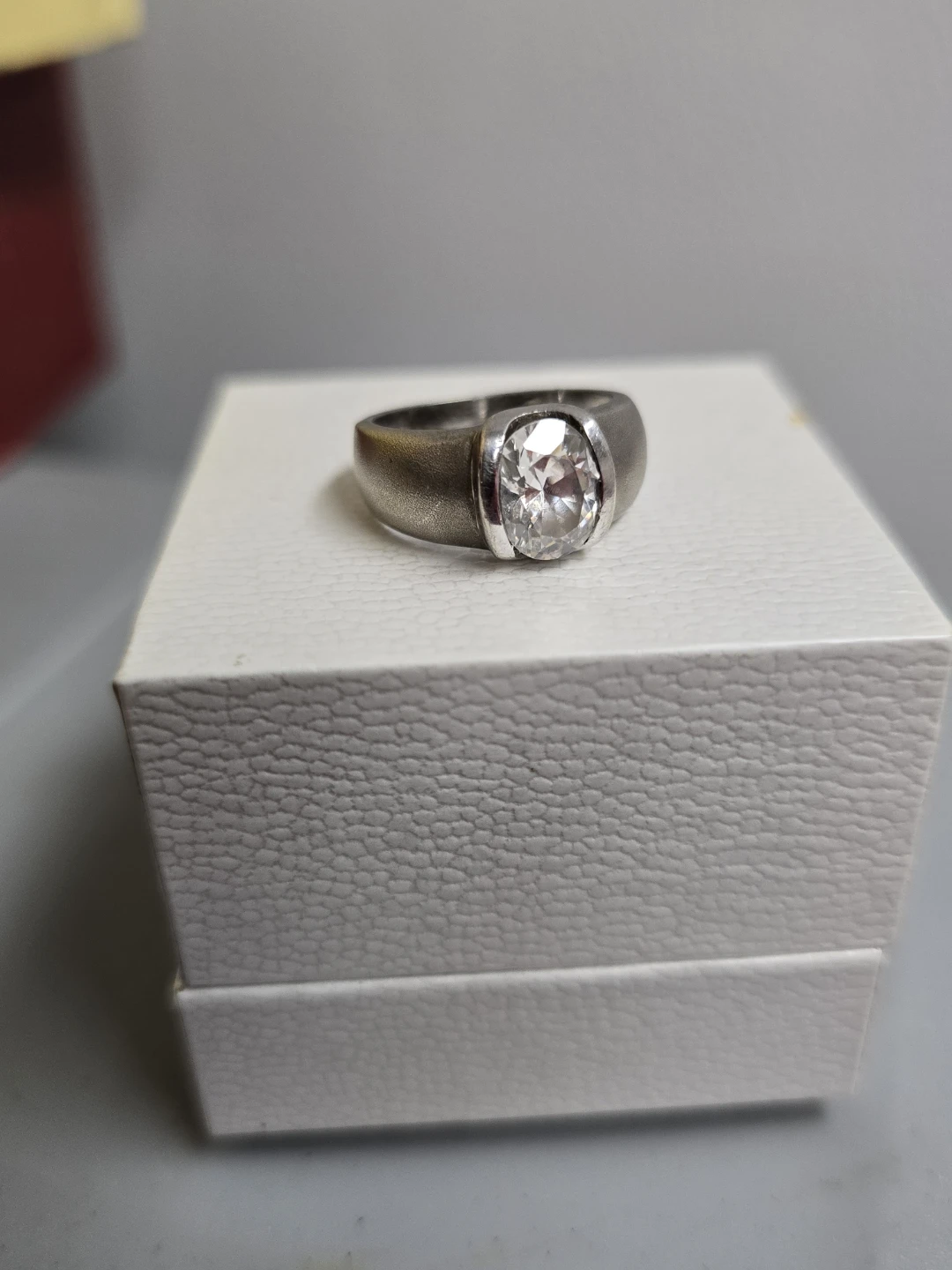 925  Italian Silver Ring with Mossainite size 6,5-7