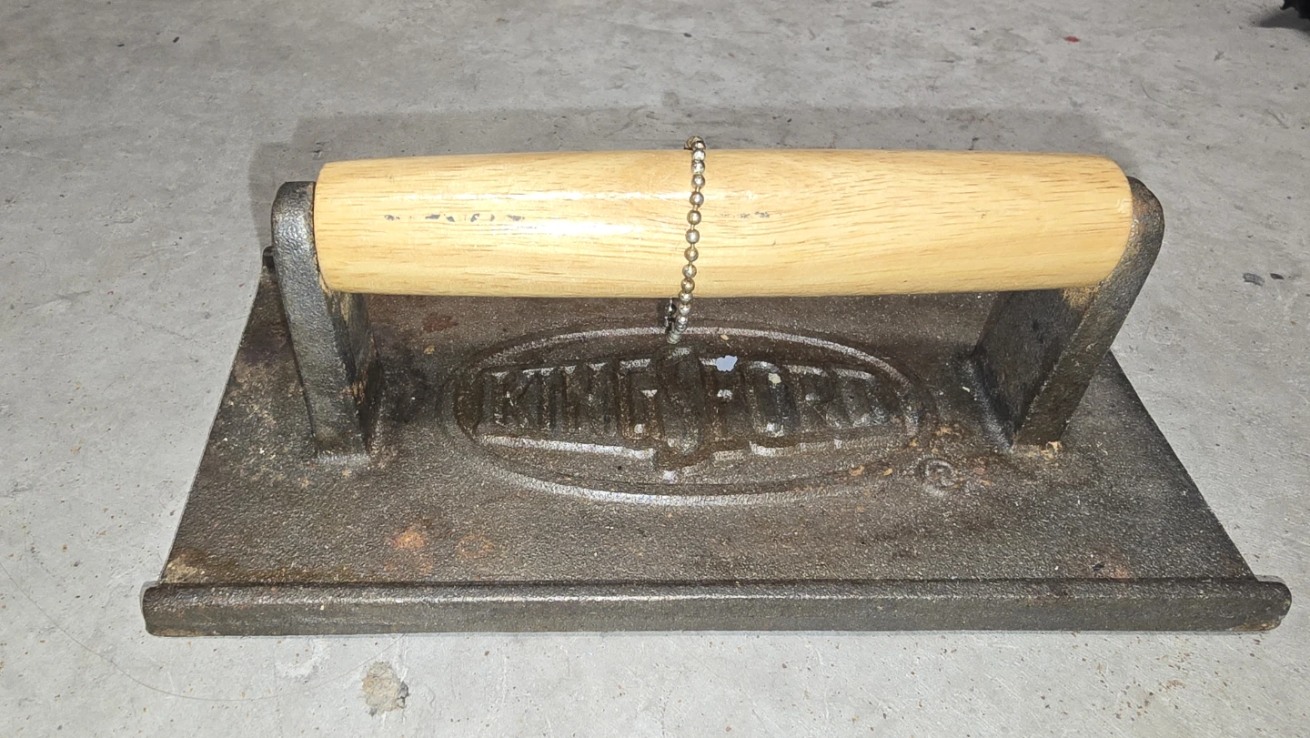 Cast Iron Burger Press with Wood Handle - photo 2