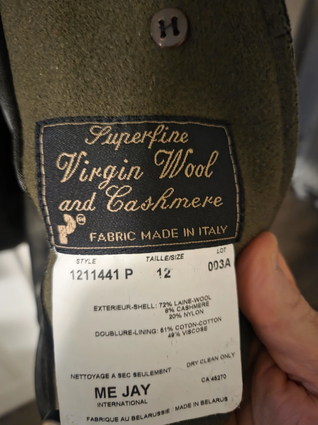 ME JAY International Wool Cashmere Coat Size 12 - photo 2