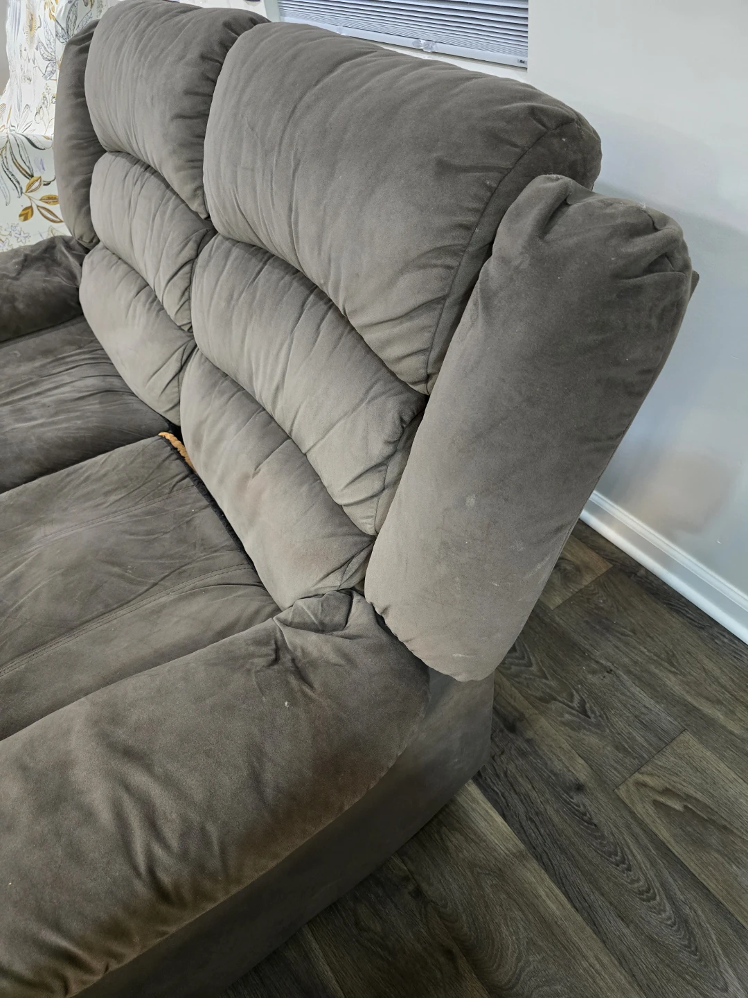 Gray Reclining Sofa - photo 3
