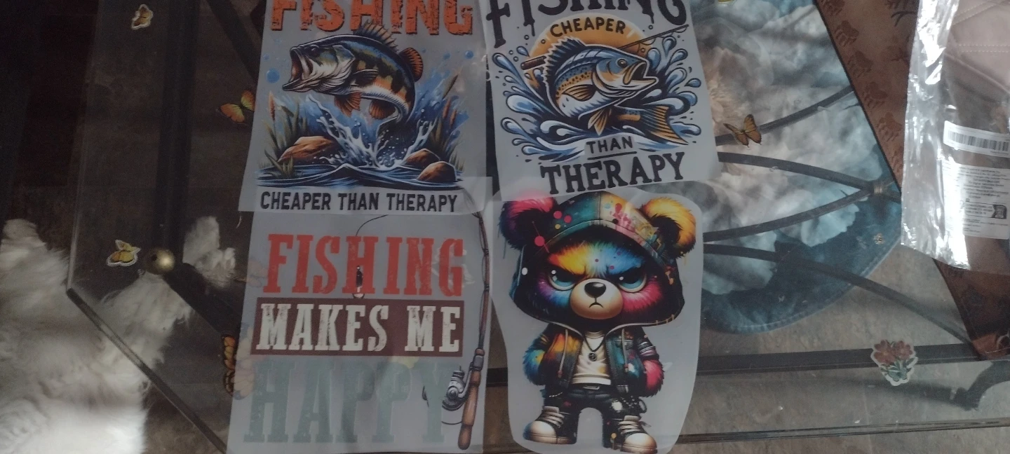Heat Transfer Vinyl Designs - Fishing & Bear Theme