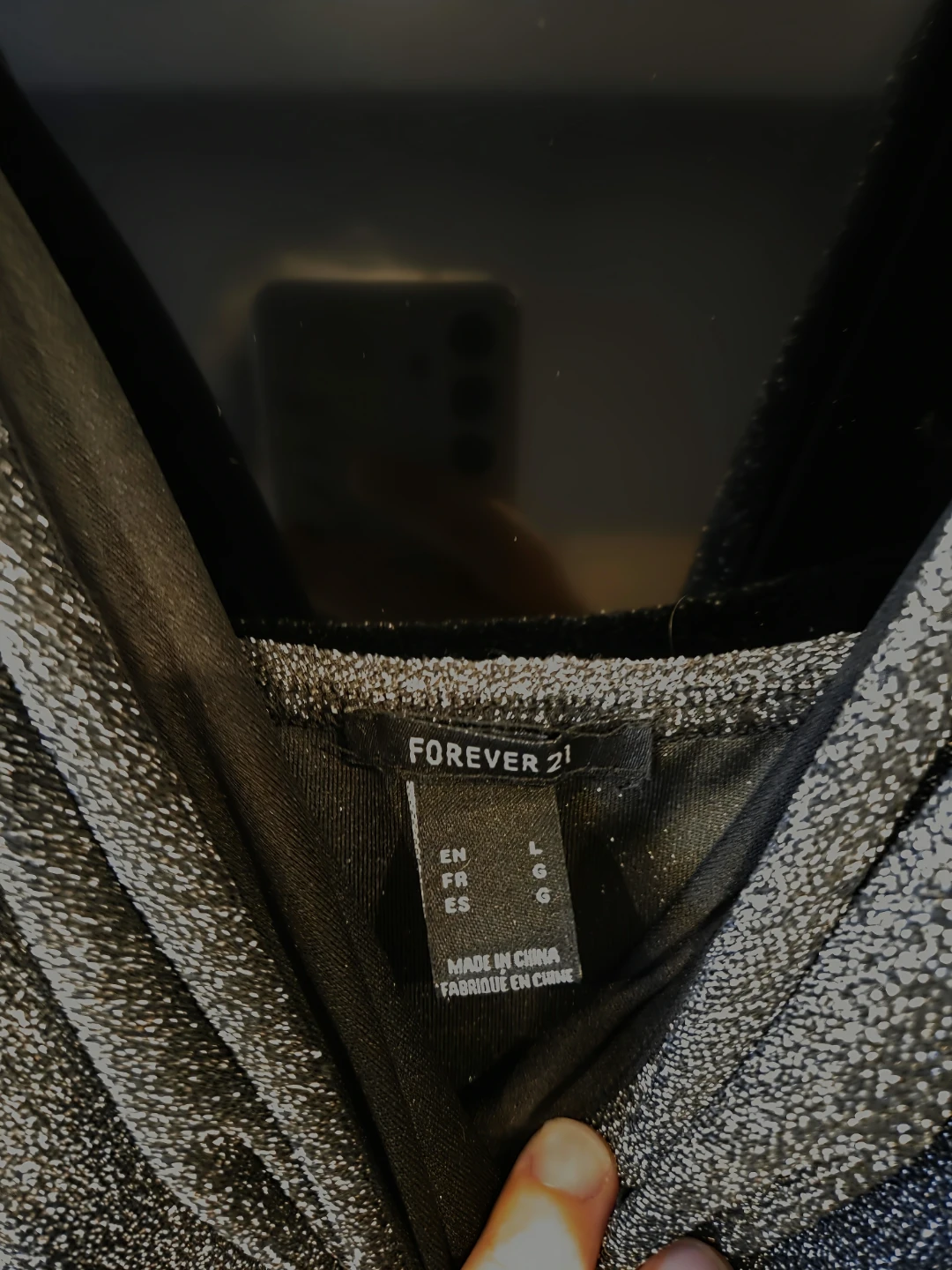 Forever 21 Sparkly Wrap Dress - Silver - Size L - photo 2