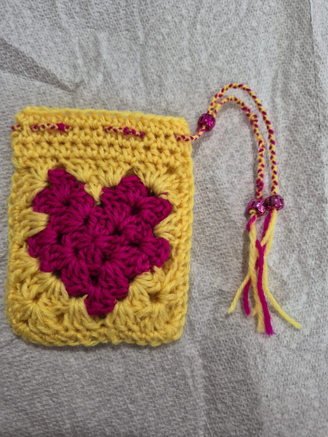 Handmade Crochet Pouch with Heart Design - photo 3