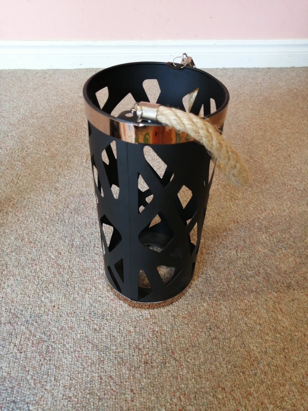 Set of 2 Black Lanterns with Rope Handles - photo 3