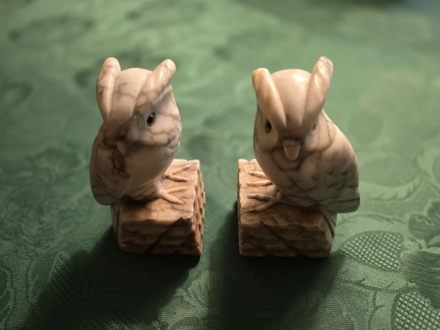 Pair of Matching Heavy Stone Owl Figurines - photo 3