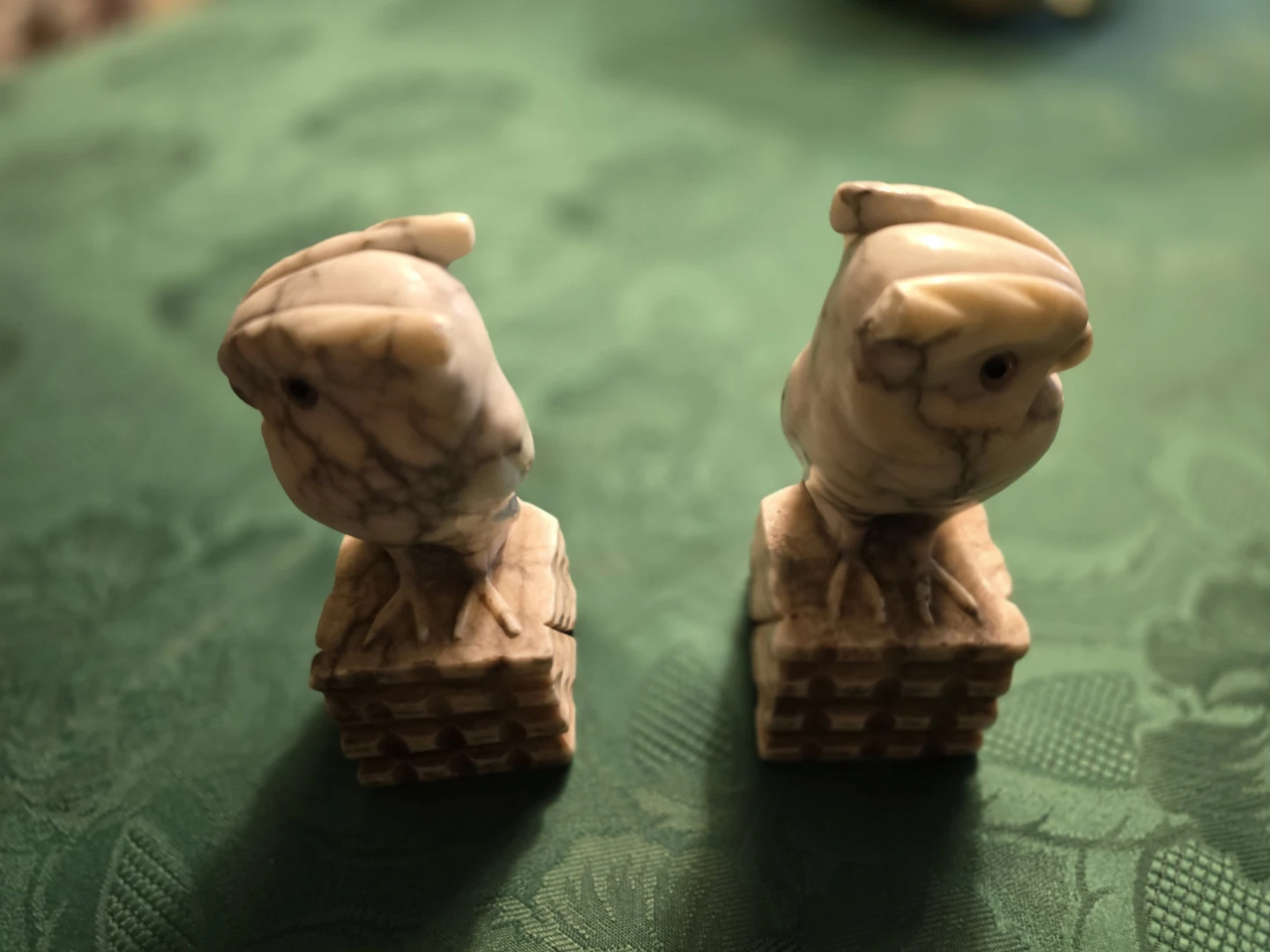 Pair of Matching Heavy Stone Owl Figurines - photo 5