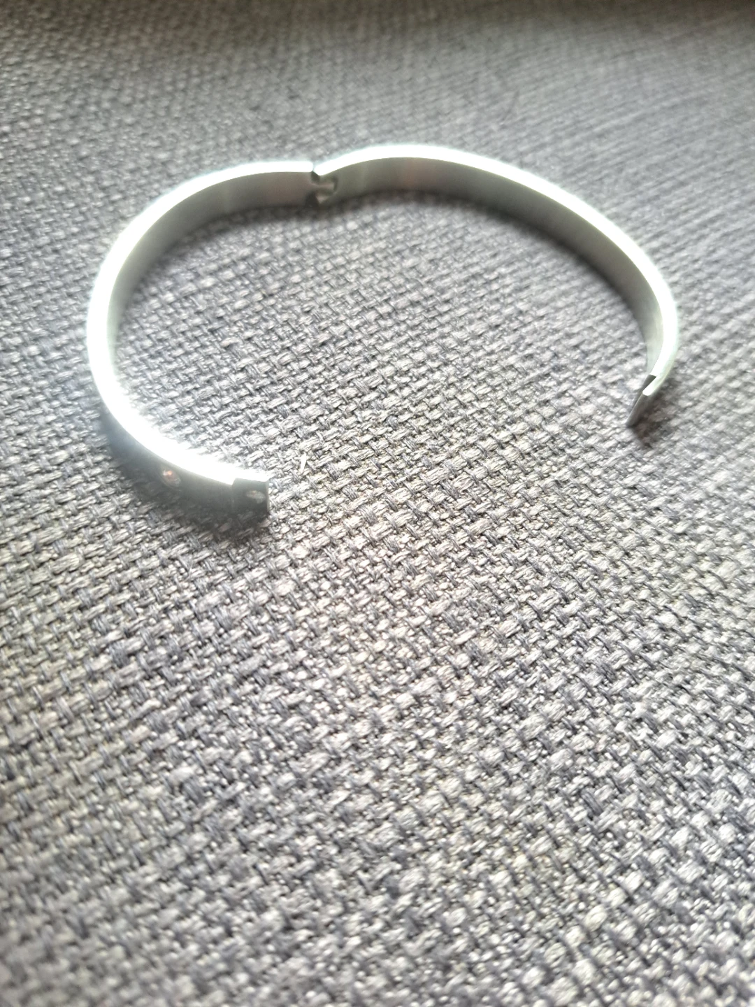 Silver Bangle Bracelet with Rhinestones - photo 2