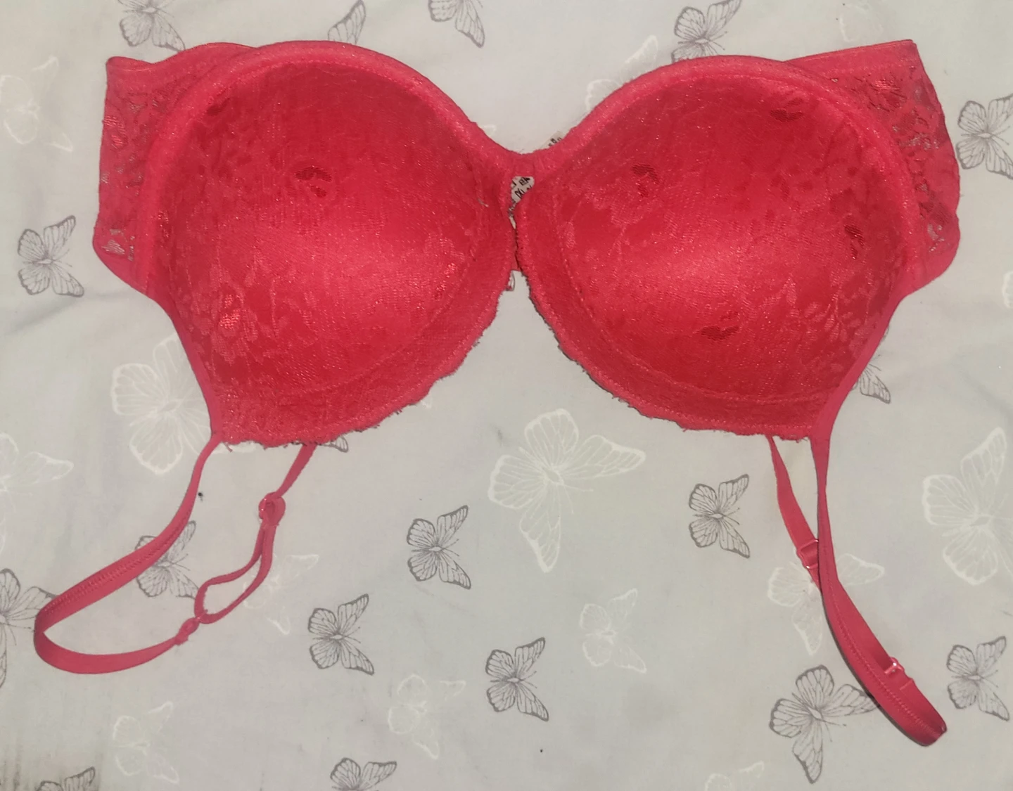 La Senza Red Lace Push-Up Bra - Size 34C