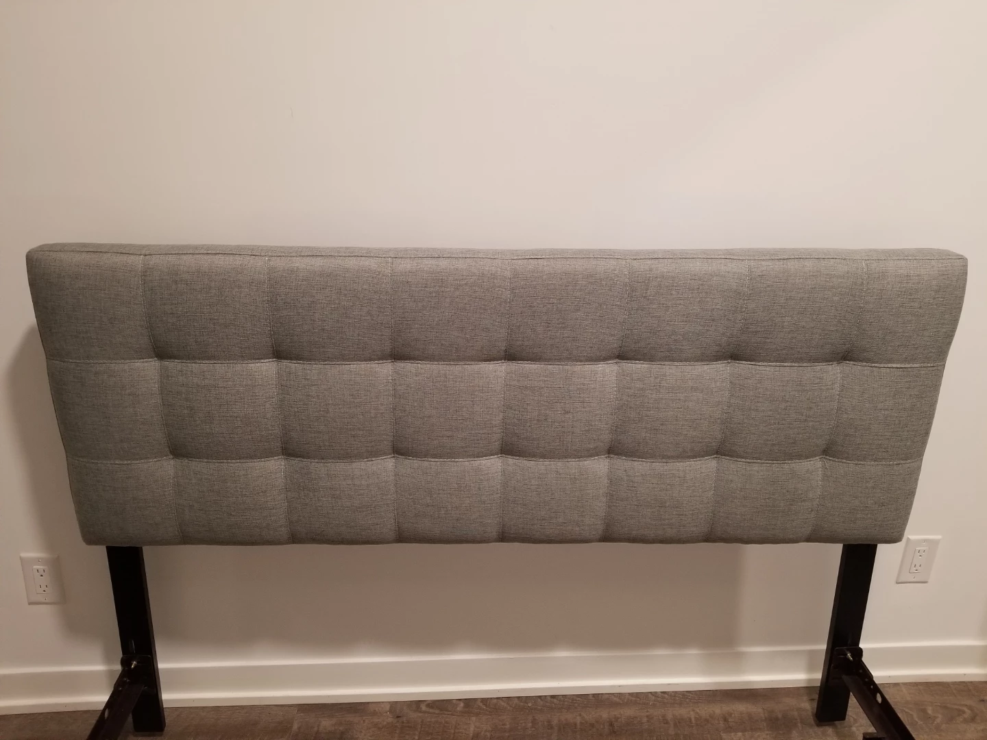 Grey Tufted Upholstered Headboard - Queen