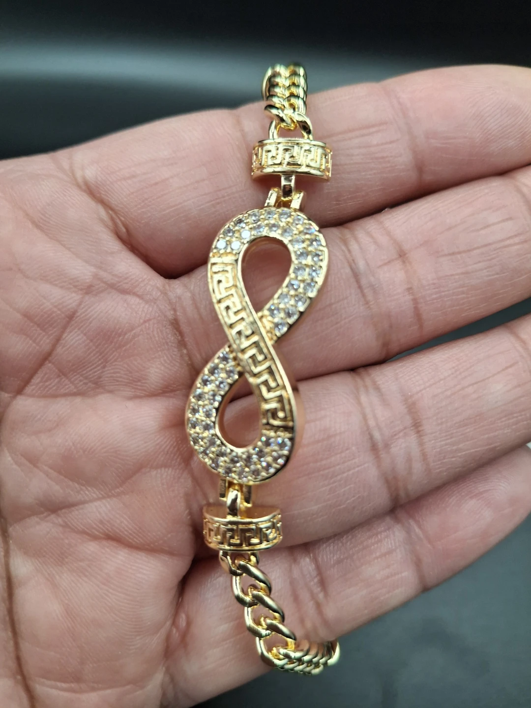 Gold Infinity Bracelet with Crystals - photo 2