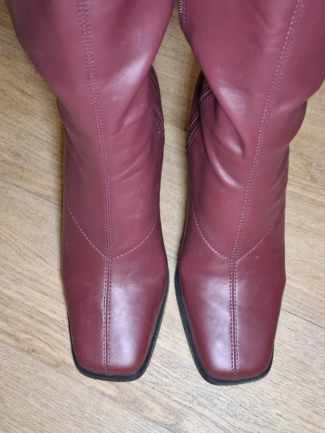 Burgundy Leather Tall Boots - photo 3