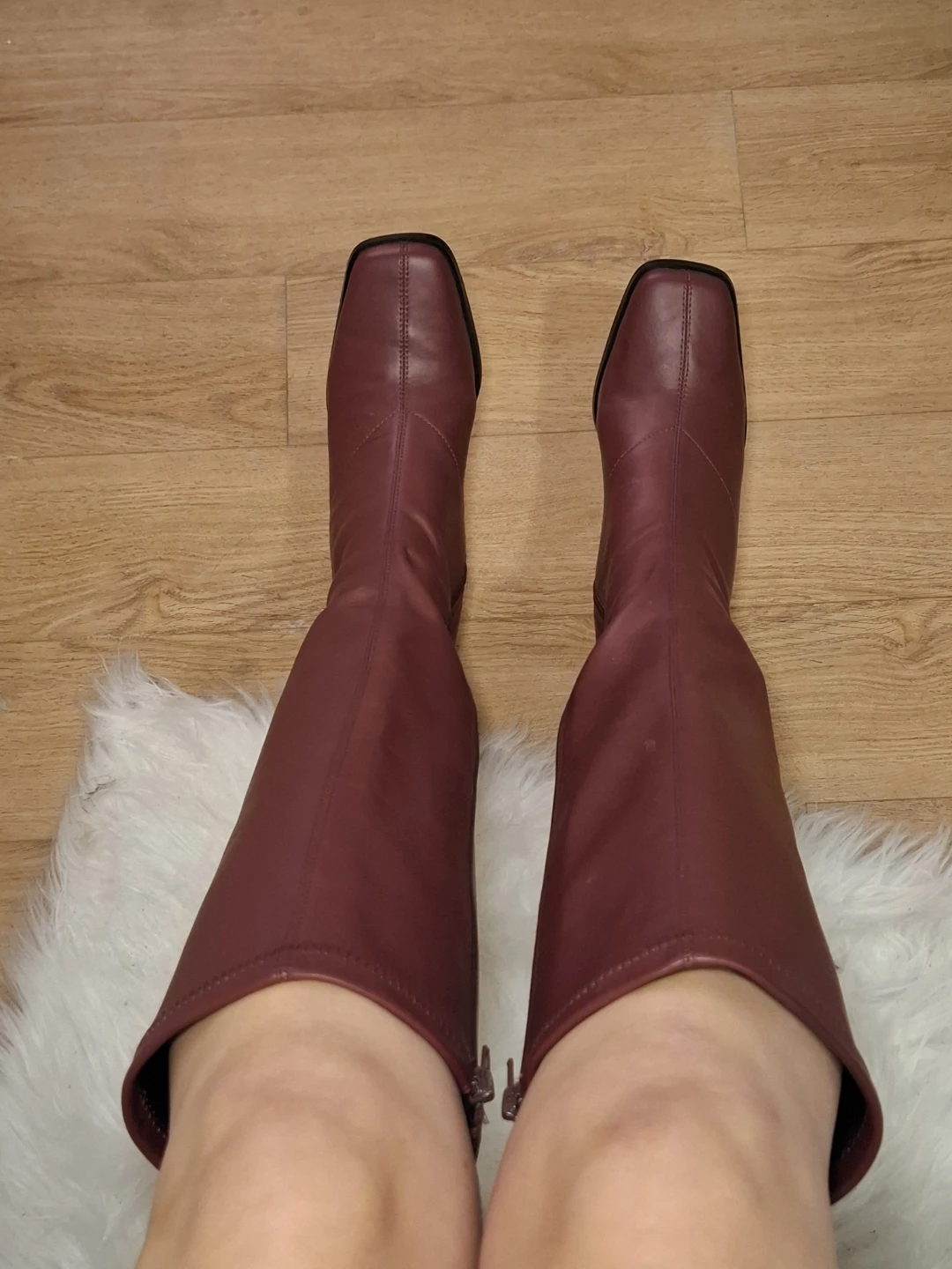 Burgundy Leather Tall Boots - photo 5