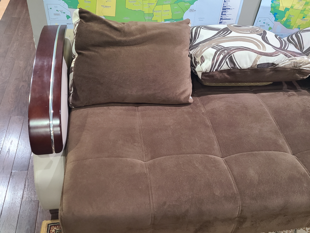 Turkish Brown Tufted sleeper Sofa with 3 Decorative Pillows - photo 5
