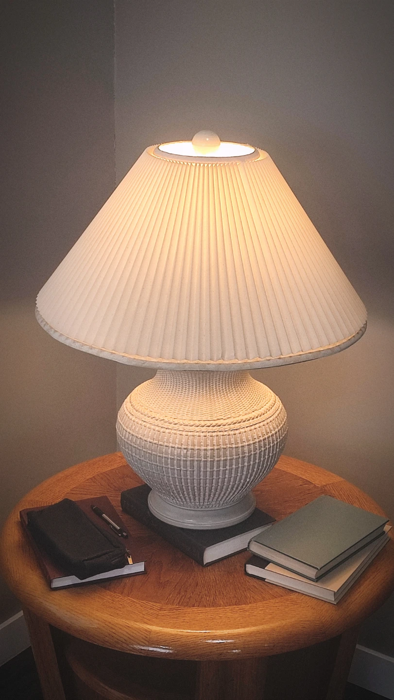 Poetry Cozy Ceramic Table Lamp with Pleated Shade