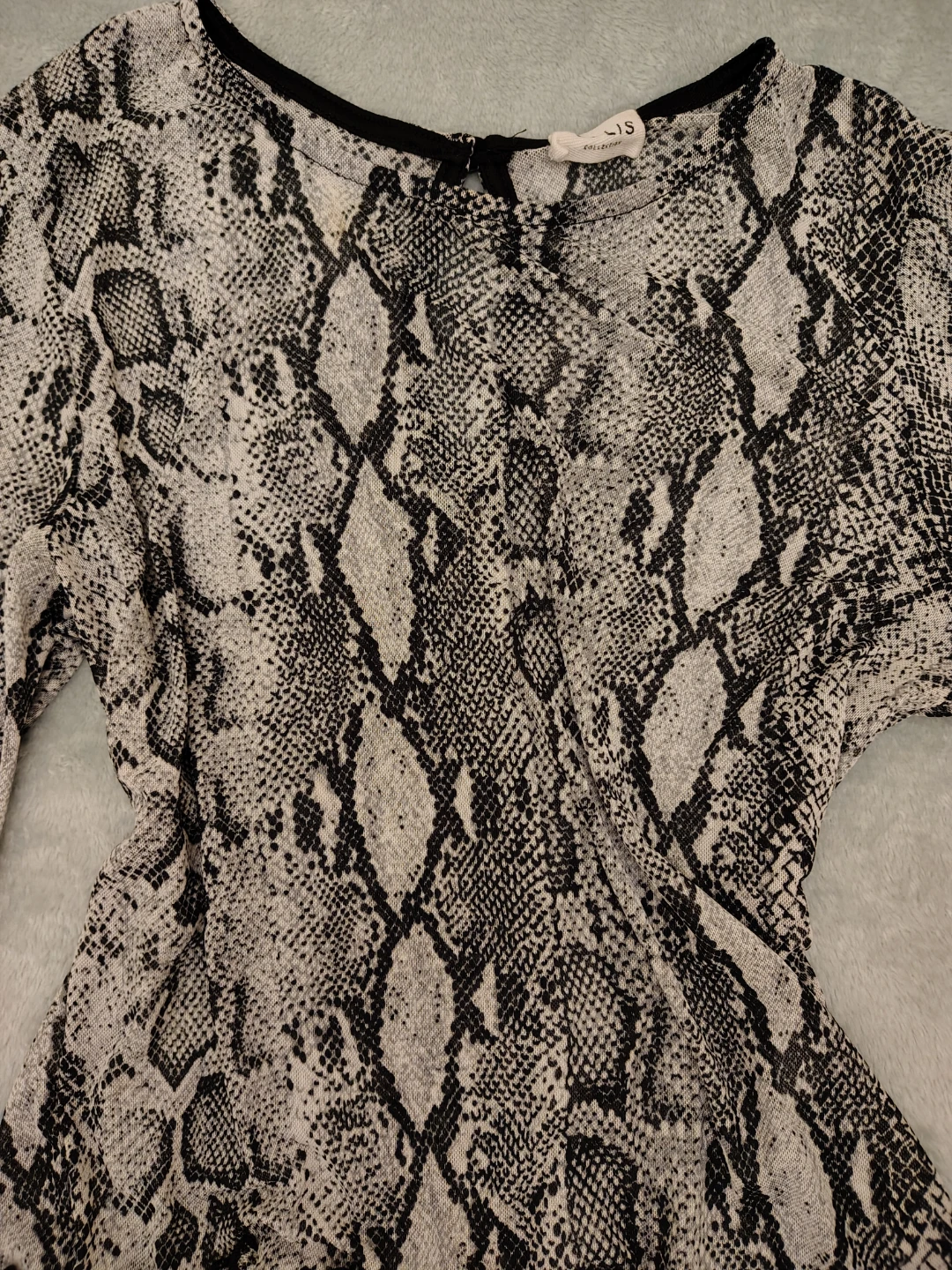 Women's Snake Print Sheer Mesh Long Sleeve Top - S/M - photo 2