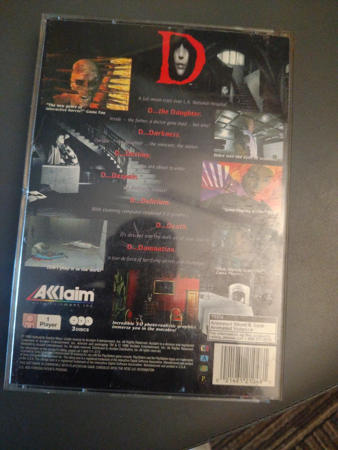 D - PlayStation 1 game -(fair condition) Long Box