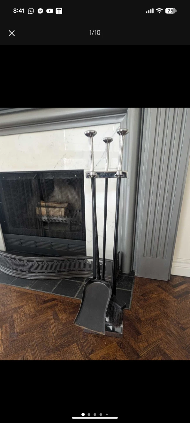 Black Fireplace Tool Set with Stand