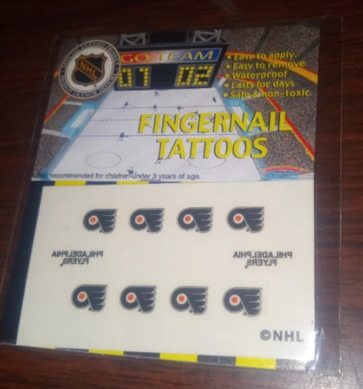 Play-By-Play Fingernail Tattoos - Philadelphia Flyers