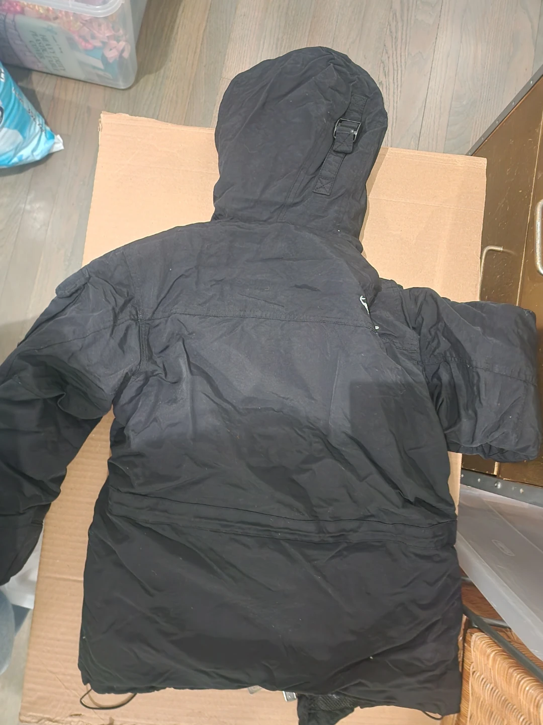 Size 8 KANI GOLD Black Hooded Winter Jacket - photo 2