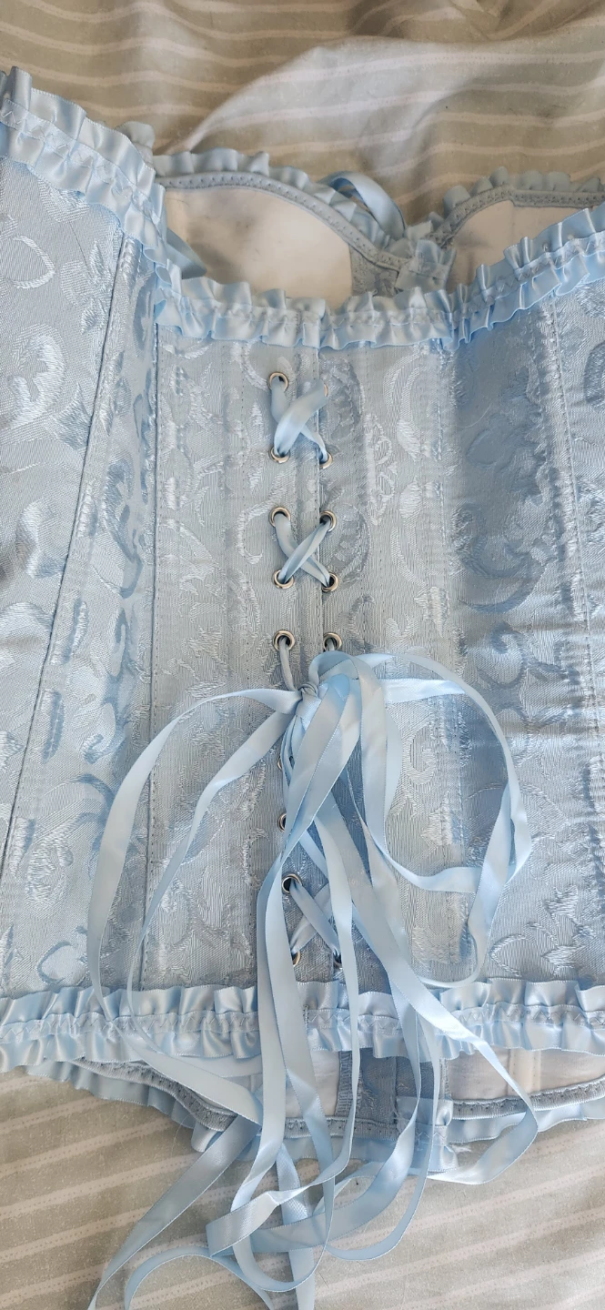 Light Blue Brocade Corset - photo 3
