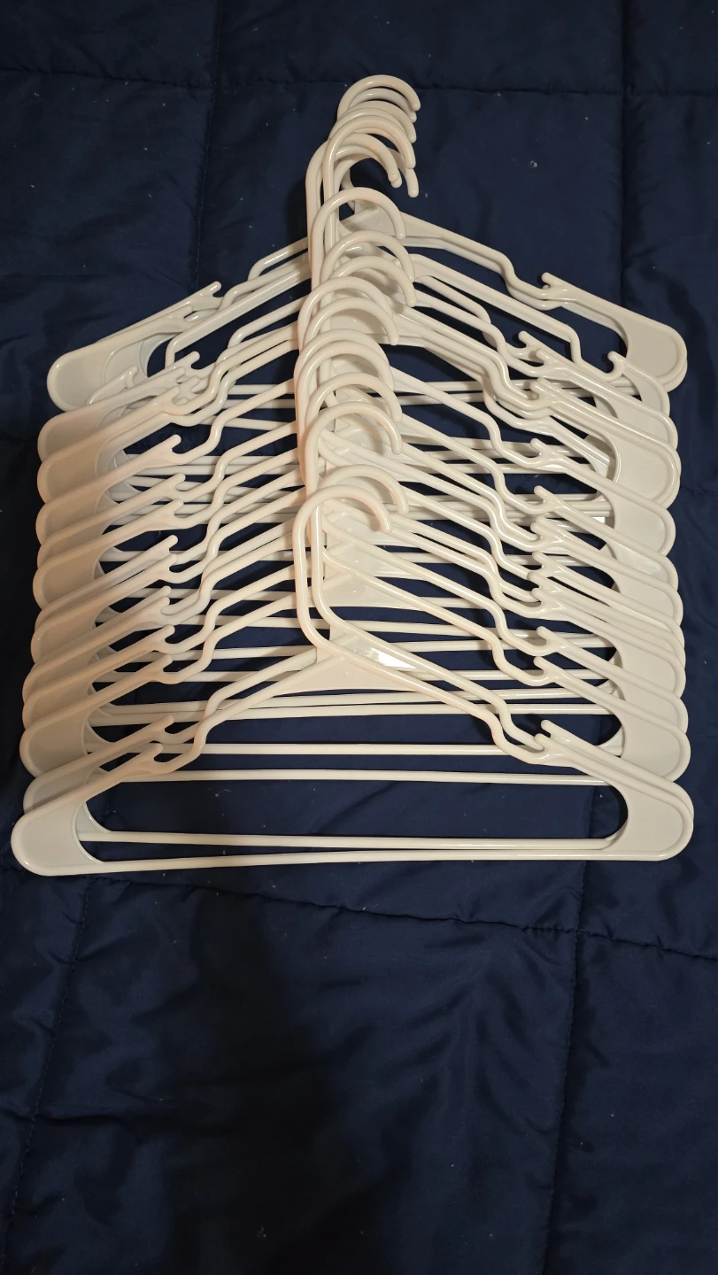White Plastic Clothes Hangers (Set of 12)