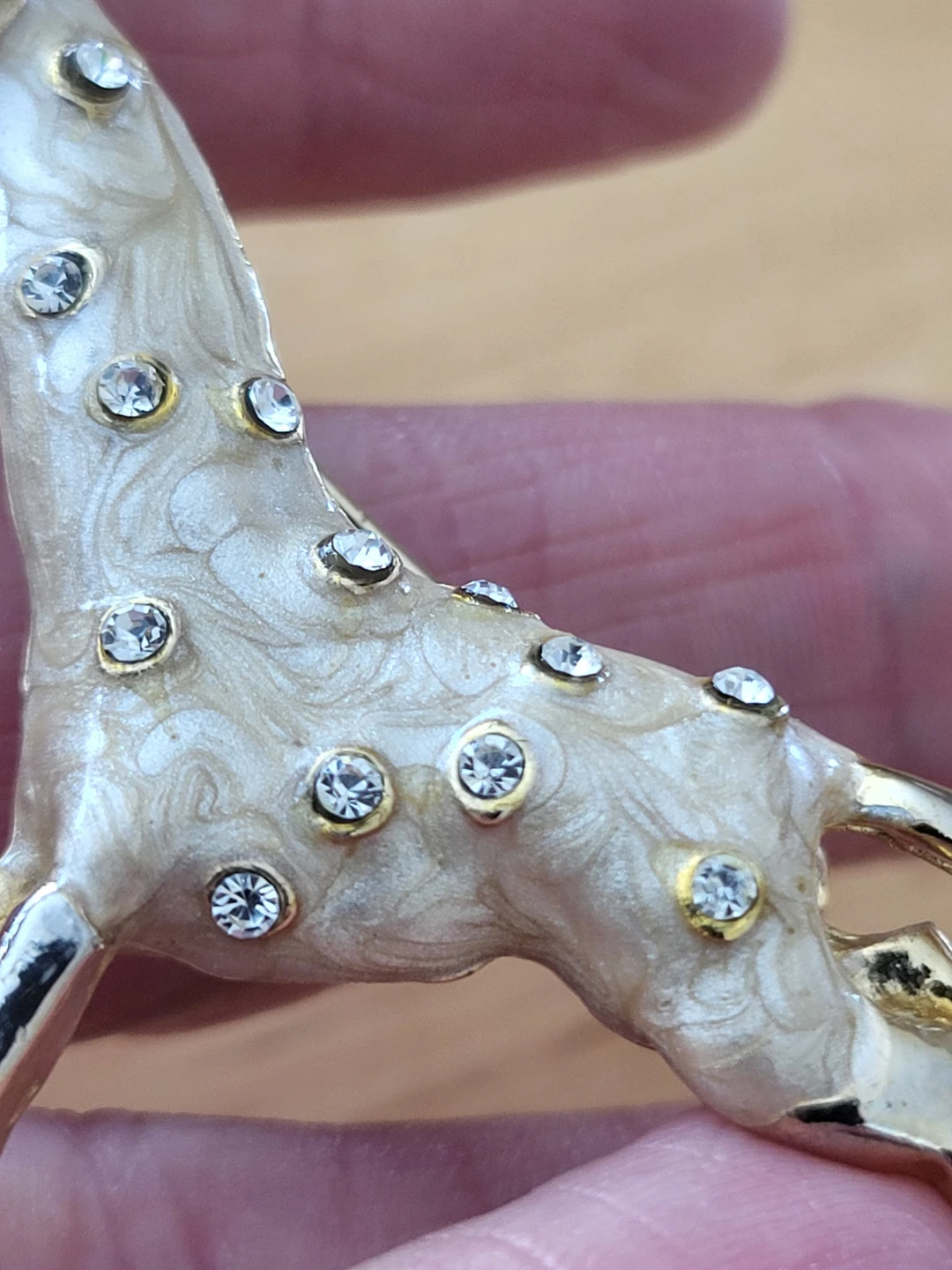 Gold-tone Giraffe Brooch with Rhinestones - photo 5
