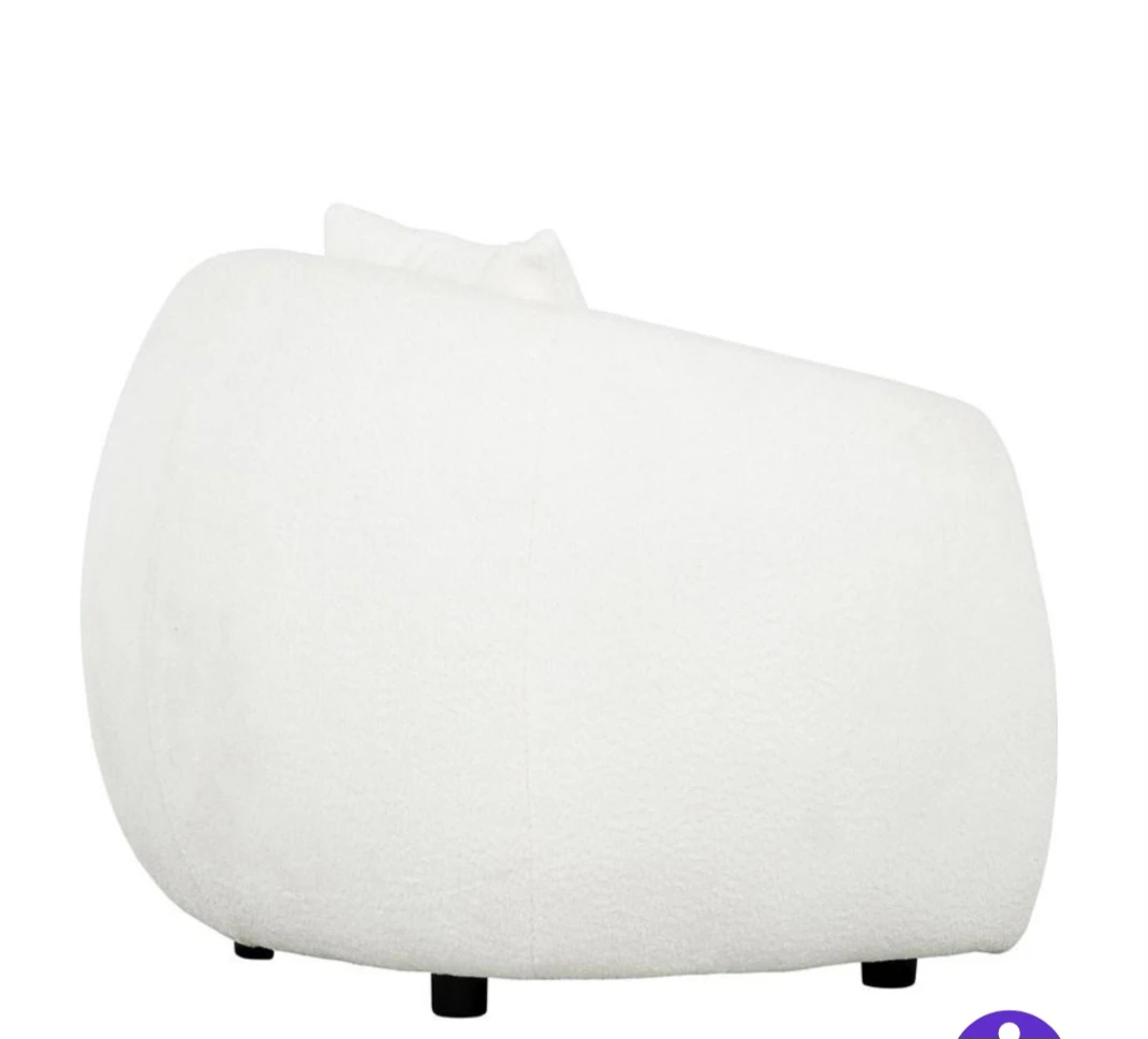 White Boucle Accent Chair - photo 2
