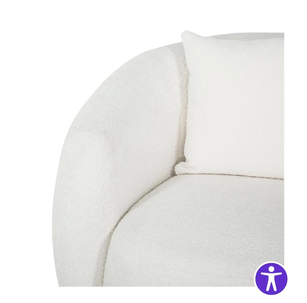 White Boucle Accent Chair - photo 4
