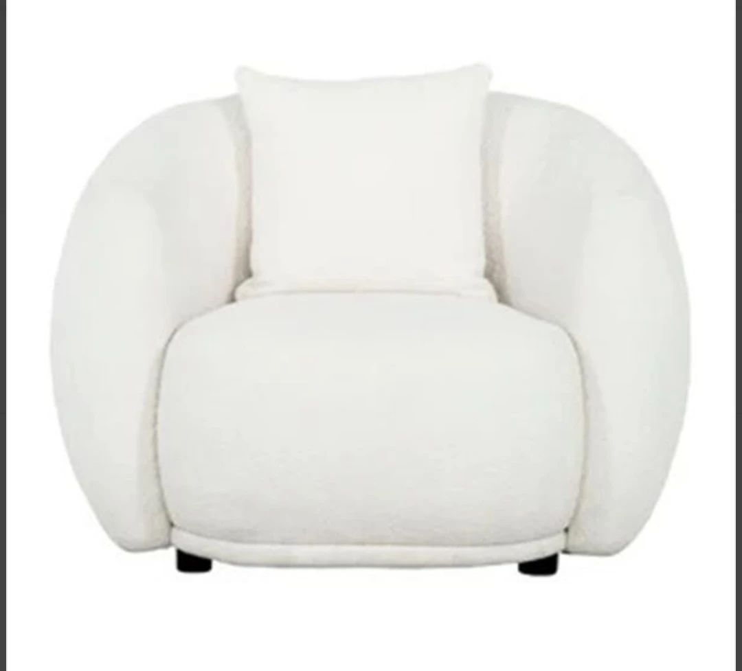 White Boucle Accent Chair - photo 5