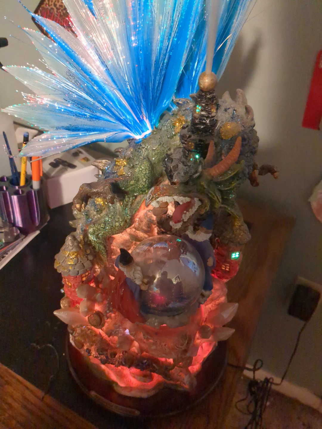 Dragon Crystal Ball Fiber Optic Light Lamp - photo 2