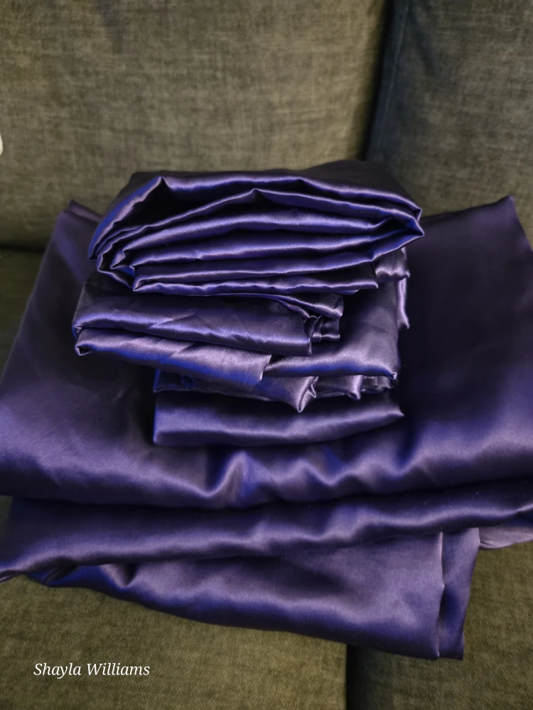 Purple Satin King Size Bed Sheets