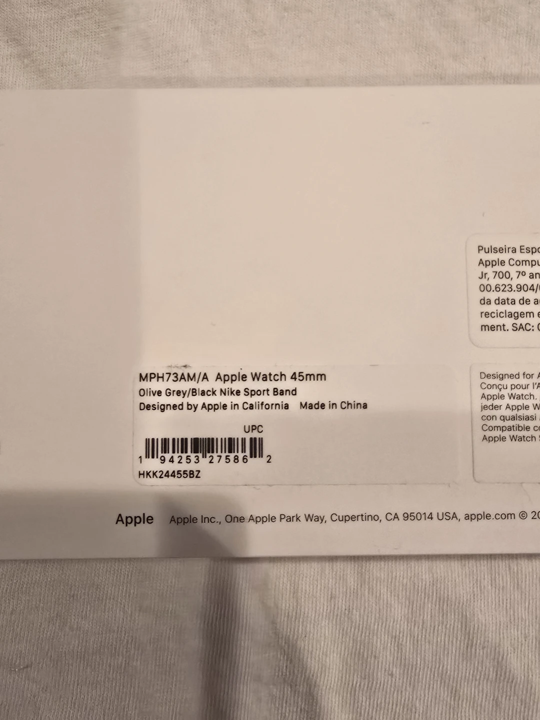 Apple Watch 45mm Olive Grey/Black Nike Sport Band - photo 2