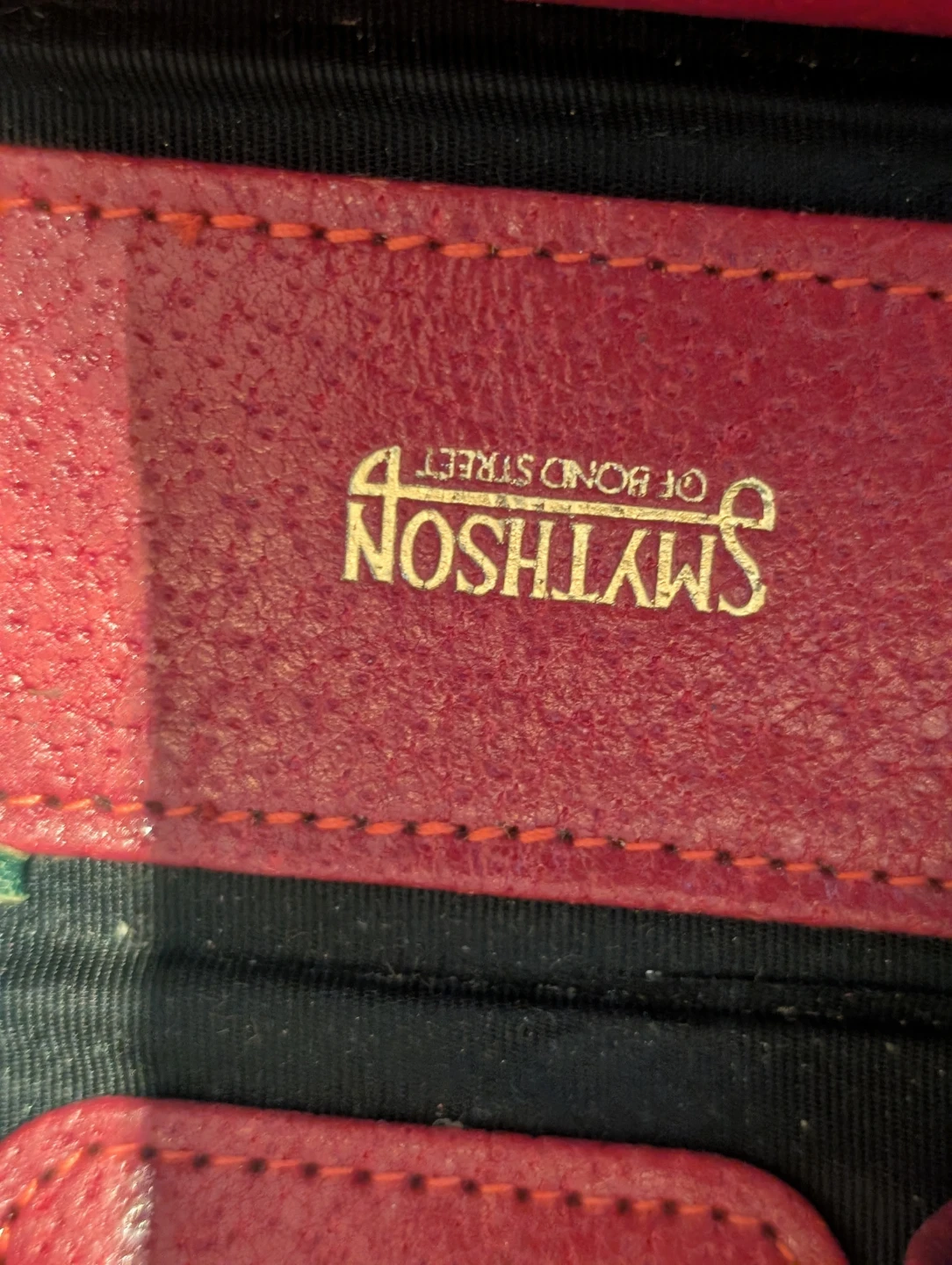 Smythson Green and Red Leather Playing Card Case with Cards - photo 3
