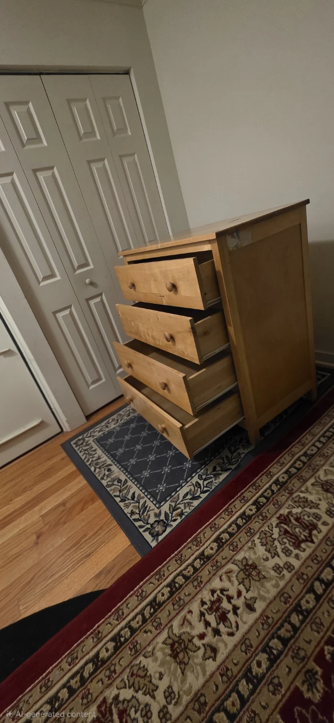 Light Wood 4-Drawer Dresser